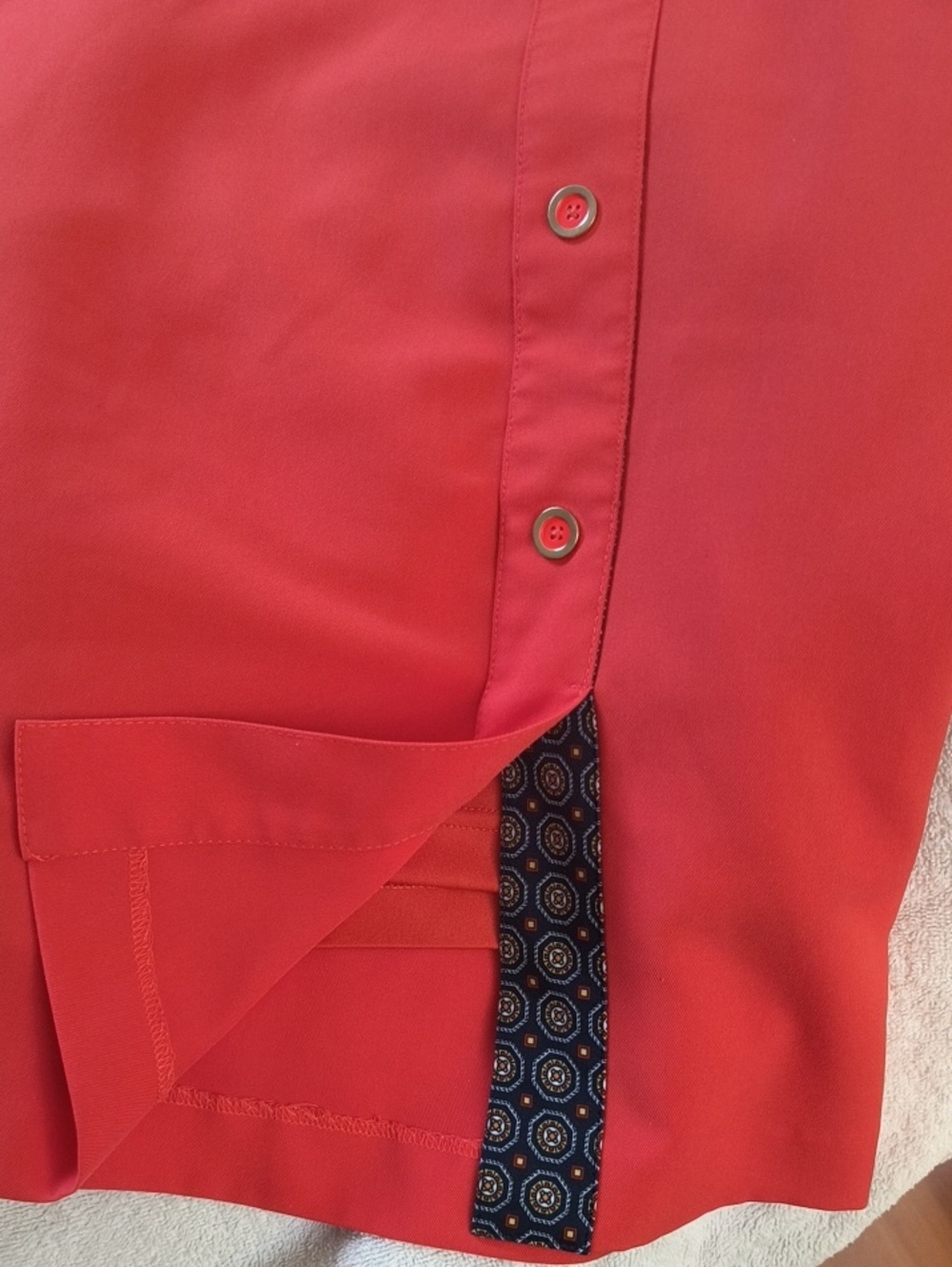 Women's Red Casual Skort with Front Pocket Detail